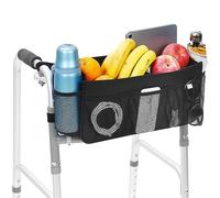 Panier de marche avec porte-gobelet, sac de rangement pliable pour personnes âgées avec grande capacité et ne se renverse jamais, meilleur cadeau pour la famille