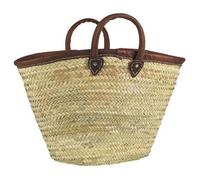 Panier de marché palmier et cuir Multicolore