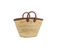 Aubry Gaspard Panier de marché Palmier et cuir Multicolore