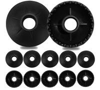 Panier de Neige pour Bâtons de Randonnée - Lot | Grande Surface Portante pour Neige Poudreuse et Boue | Protection Universelle pour Pointes (Noir, 12PCS-Baskets)