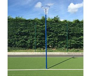 Panier de Netball à Fixation Terre - Poteau de Netball pour Écoles en Acier Ultra-Durable - Jeux Exterieur Enfant - Matériel de Sport pour Collèges - Hauteur Réglable