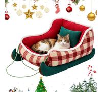 Panier de Noël pour Chien Décoration d'intérieur de Repos Douce Lavable | Traîneau du Père Noël canapé-lit pour chien pour Chats, Chatons, Chiots, Chiens, Chambres, Patios, Terrasses, Bal