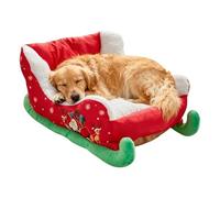 Panier De Noël Pour Chien | Nid De Sommeil Doux En Forme De Traîneau De Noël Pour Animal De Compagnie | Nid pour Chaton d'Intérieur - Pour Balcon Rassemblement Intérieur Maison Chambre Salon Hiver