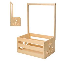 Panier De Panier De Douche De Bébé | Caisse De Douche De Bébé En Bois | Esthétique Armoire De Douche De Bébé Avec Rail | Support Pratique Pour Panier De Fête Prénatale | Caisse De Rangement Élégante