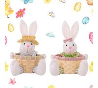 Panier de Pâques animal mignon - Panier de Pâques - Panier en peluche à remplir et à offrir comme décoration de Pâques printanière - Idée cadeau pour un nid de Pâques fleuri B)