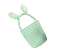 Panier de Pâques coloré à rayures à motif à carreaux pliable réutilisable Décoration de vacances Bac de rangement rayé avec perles