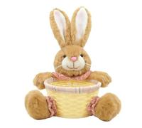 Panier de Pâques en forme de lapin de Pâques - 250 cm - Panier à friandises en rotin - Joli récipient à bonbons en peluche pour collations, biscuits, design léger de 250 g, idéal pour les fêtes de