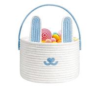 Panier De Pâques - Panier Avec Poignée, Récipient En Forme De Lapin En Corde De Coton Tissée, Fourre-tout Portable | Grande Capacité Pour Bonbons Jouets Collations Fête Cadeau De Vacances Et Chasse Au