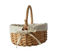 Panier de Pâques, petit panier en osier avec poignée, tressé à la main, panier cadeau, panier à fruits, panier à repasser, couleur naturelle, panier de nid de Pâques pour enfants, sacs cadeaux de