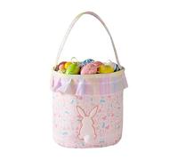Panier de Pâques - Tissu | Sac fourre-tout lapin | Nettoyage sans effort | Sac de chasse aux œufs ďe lapin stable | Paniers đe rangement pour bonbons, chocolat, jouets, collations, cadeaux d́e fête