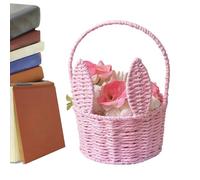 Panier de Pâques tressé avec poignée, organisateur de stockage portable : un panier de lapin qui améliore votre espace peut être utilisé à la maison, aux affaires ou aux événements décorer des livres