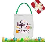 Panier de Pâques vide amusant avec poignée pour sac à goûter - Grande capacité - Décoration de fête - Sac fourre-tout en toile pour petite amie, sœur, fille