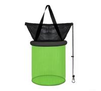 Panier de pêche flottant, filet pliable de 25 cm avec anneau en mousse flottante, tissu en maille épaisse pour le stockage des appâts à la ligne en plein air (B-nylon)