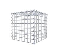 Panier de pierre gabion carré, mailles 5 x 5 cm, profondeur 40 cm, la culture Panier type 3, spirale Fermeture, galvanisé 40 x 40 x 40 cm