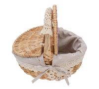 Panier de Pique-Nique en Osier avec Couvercle et Poignée à Double Ouverture - Hamper Vide avec Une Doublure Amovible pour Le Camping, Les Sorties, Les Cadeaux, Le Stockage et la