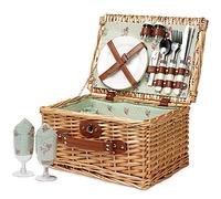 Panier de Pique-Nique en Osier pour 2, Ensembles de paniers de Panier de Saule, Panier de Pique-Nique Fait à la Main pour 2 Personnes avec Couverts ustensiles Parfait pour Pique-Nique