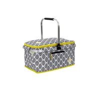 Panier de Pique-Nique Fraîcheur Blanc imprimé Noir et Jaune - FREDY -