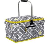 Panier de Pique-Nique Fraîcheur Blanc imprimé Noir et Jaune - FREDY - ALTOBUY Gris