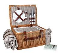 Linxor - Panier pique-nique isotherme pour 2 personnes avec nappe et accessoires - Gris