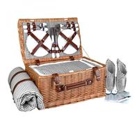 Linxor – Panier de pique-nique isotherme avec nappe et accessoires – 4 personnes – Gris
