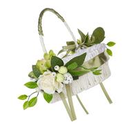 Panier de pique-nique multi-usage pour œufs de Pâques avec fleurs artificielles et œufs pour festival de musique, pique-nique de printemps et fête