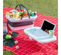 Panier de pique-nique pliable avec couvercle-table InnovaGoods Pickning Blanc TU