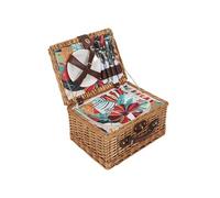 Panier de pique-nique pour 4 personnes avec vaisselle complète style exotique - -