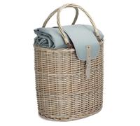 Panier de pique-nique pour boissons avec sac isotherme ovale gris