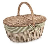 Panier de pique-nique - Vilde - Couvercle basculant - 42 x 32 x 35 cm - Osier naturel