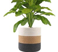 Panier De Plantes en Corde De Coton, Pot De Fleur De Plante en Corde De Jute Moderne, Organisateur Tissé Multifonctionnel De Décoration Créative pour La Maison, Pot De Plante Vert-20 * 20cm