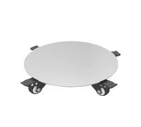 Panier de pot de fleurs en acier inoxydable avec roulettes - Support mobile de 40 cm pour intérieur/extérieur - Chariot de plantes pour jardinage facile - Support polyvalent pour plantes