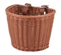Panier de pour Enfants, Panier Osier Avant, Paniers de Guidon, Tissé avec Sangles Cuir,Rétro Paniers Avant de,Petit pour Garçon Fille Enfant (A, 23X19X17.5cm)