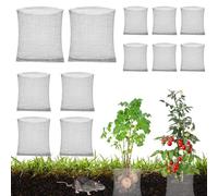 Panier de Protection des Racines, 12 Pièces Panier Anti Campagnol en INOX, Protection en Filet Métallique Panier de Protection des Racines des Plantes, Sacs en Maille Métallique pour Fleurs et Légumes