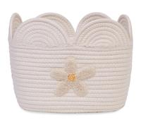 Panier de rangement fleur corde de coton 30x20x15 cm blanc TU