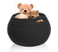 Panier de rangement, 25 x 21 cm, en corde de coton, rond, pliable, polyvalent, pour serviettes, papier toilette