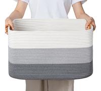 Panier de rangement 50 L en lin naturel - Gris Vendos85