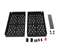 Panier de Rangement à 2 Niveaux Panier de Grille élargie étagère d'organiteur étagère de Rangement de Plancher Portable pour Le dortoir de Bureau Noir