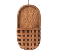 Panier de rangement à suspendre en bois rustique pour fleurs séchées, verdure artificielle et tiges décoratives pour intérieur et extérieur (XH25-017)