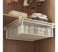 Panier de rangement à suspendre pour vêtements, tiroir coulissant sous étagère, panier de rangement multifonctionnel en fer