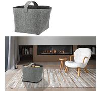 Panier de rangement avec anse | Feutre 36 x 36 x 34 cm Gris clair | Filxbox Panier de rangement (1 x panier en feutre anse 36 x 36 x 34 cm gris clair)