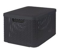 Boîte de rangement avec couvercle Style L 30 L Argent métallisé, boîte de rangement, conteneur de rangement,, conteneur de rangement ménagère 443863