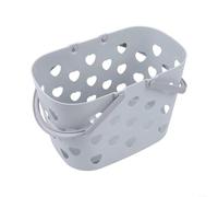Panier de rangement avec poignée, fourre-tout de salle de bain en plastique pour shampooing, après-shampoing et soins personnels (gris)