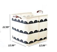 Panier de Rangement Bebe, Morbuy Cadeau de Noël Petit Bébé lin de rangement Jeux Panier organiseur en tissu avec 2 poignées sur les deux côtés 33 x 33 x 33 cm (Demi-cercle)