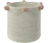 Panier de rangement Bubbly en coton naturel et rose nude (30 x 30 cm)