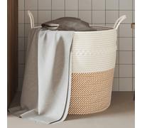 Panier de Rangement Corbeille Salle de Séjour Maison Beige et Blanc Coton vidaXL