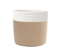 Panier de rangement - vidaXL - Coton - Marron/Blanc - Lot de 2 - Design moderne