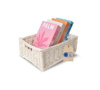 Creative Home Panier de Rangement en Osier Blanc | 40 x 30 x 16 cm (+/- 1cm) | Boite Rangement Osier | Panier Osier Rangement Salle de Bain | Petit Panier Tressé | Corbeille Rectangulaire | Paniere