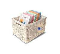 Panier de rangement - CREATIVE HOME - Rectangulaire 40x30x24 cm (+/-2cm) - Blanc - Osier naturel - Poignées 5 kg
