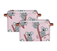 Panier de rangement cube en tissu - Boîte de rangement pliable avec poignée en cuir synthétique, portable et réutilisable, parfaite pour armoires, chambres, crèches et salons, 1 pièce, adorable koala
