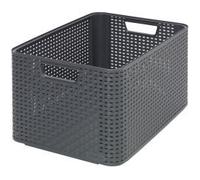 Curver Panier de rangement Style 30L – rotin texturé – 44,5x33x24,8 cm – anthracite – 70% recyclé